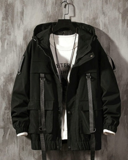 Męska kurtka przejściowa luźna z kapturem