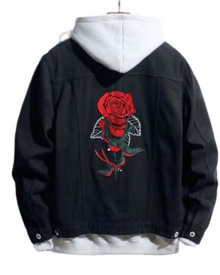 Męska kurtka jeansowa oversize z haftem