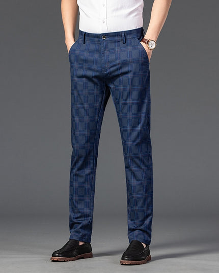 Męskie spodnie chinosy w kratę