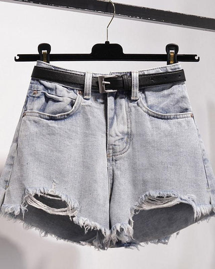 Damskie szorty z wysokim stanem i paskiem