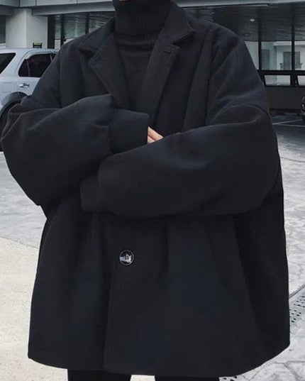 Męski płaszcz oversize z dużymi kieszeniami