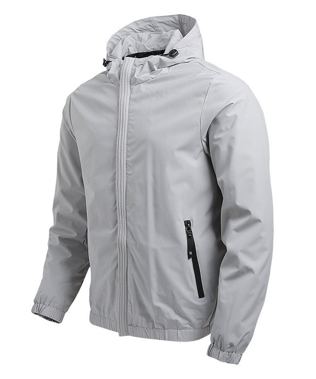 Męska kurtka przejściowa wiatrówka z kapturem