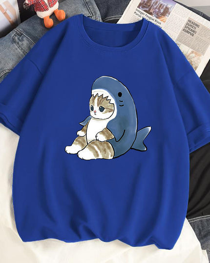 Damski T-shirt z motywem kotka