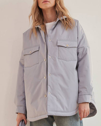 Damska kurtka przejściowa koszulowa ocieplana