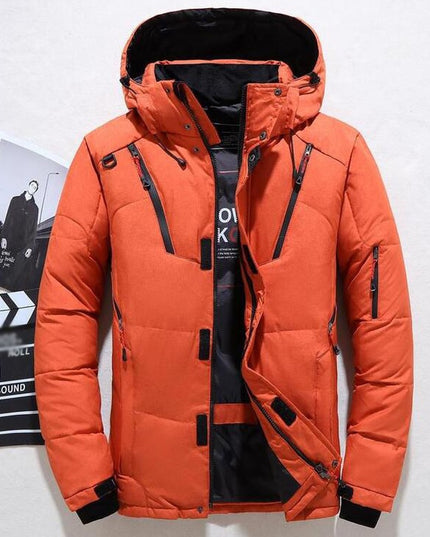 Męska kurtka zimowa ocieplana z kapturem