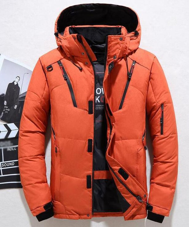 Męska kurtka zimowa ocieplana z kapturem