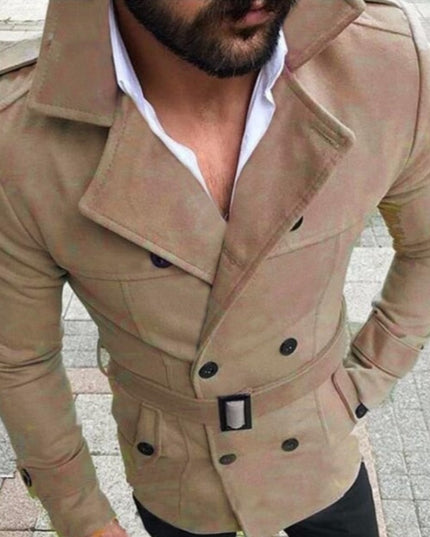 Męski płaszcz klasyczny z paskiem