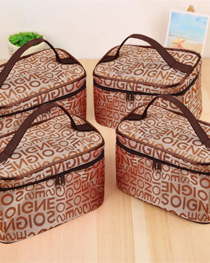 Kosmetyczka torba podróżna kuferek w brązowym kolorze