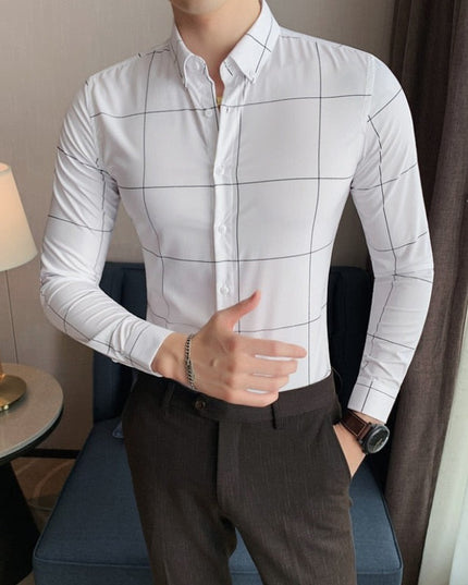 Męska koszula dopasowana w kratę