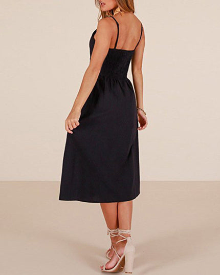 Sukienka midi prosta z kieszonkami