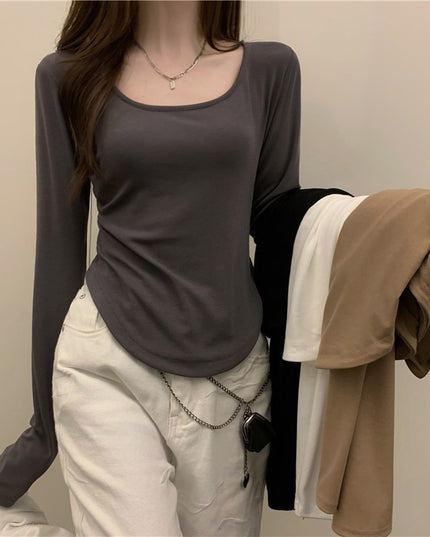 Damska koszulka z długim rękawem w klasycznym kroju