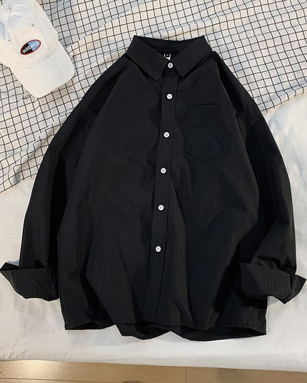 Męska koszula gładka o kroju oversize