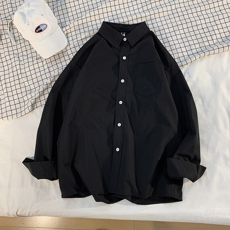 Męska koszula gładka o kroju oversize