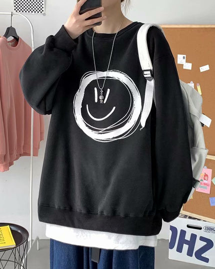 Męska bluza oversize bez kaptura z nadrukiem