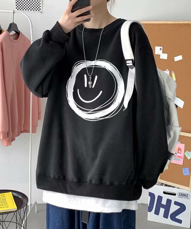 Męska bluza oversize bez kaptura z nadrukiem