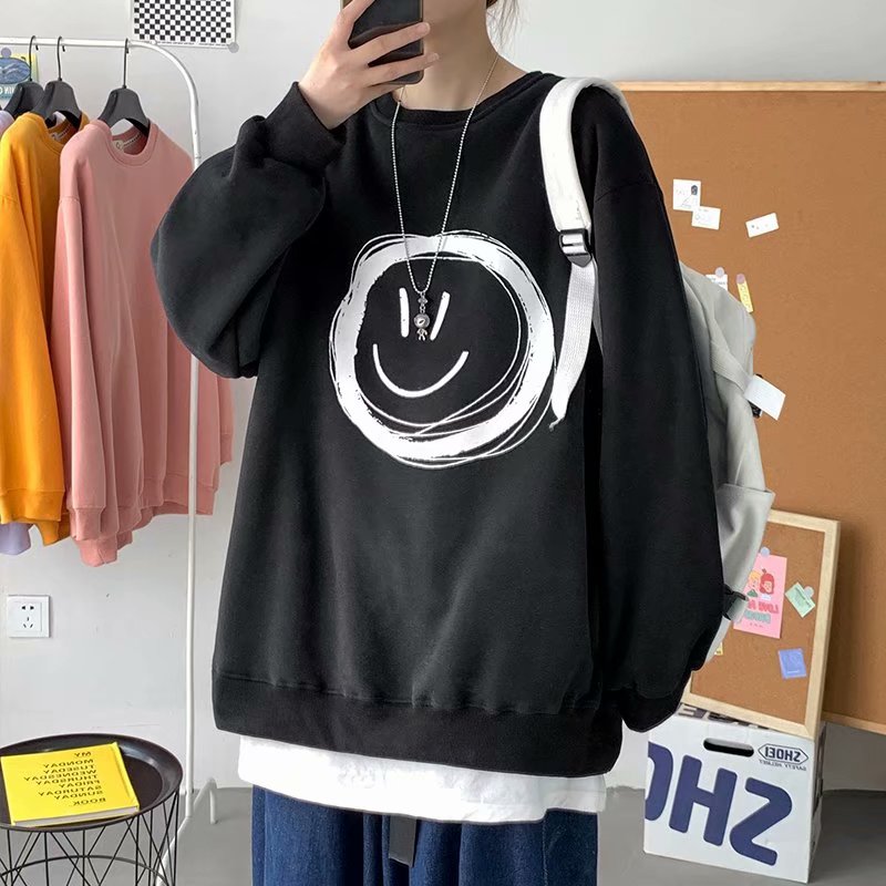 Męska bluza oversize bez kaptura z nadrukiem