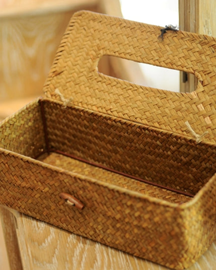 Pudełko na chusteczki rattanowe organizer