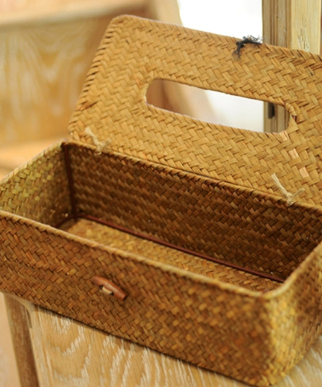 Pudełko na chusteczki rattanowe organizer