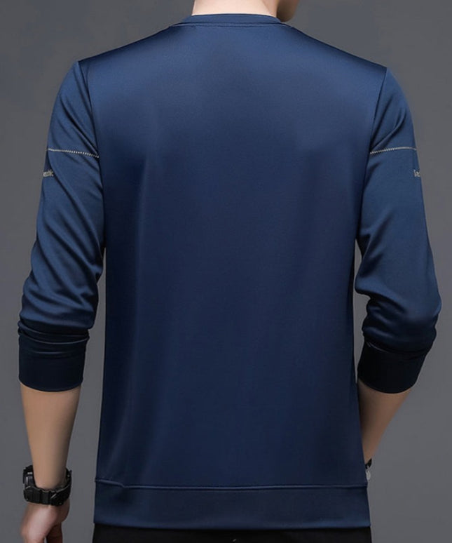 Męska koszulka z długim rękawem z nadrukiem