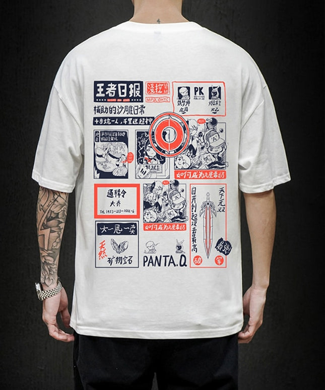 Męski T-shirt z komiksowym motywem