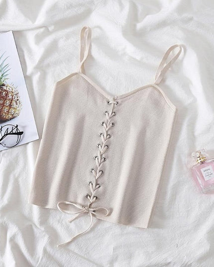 Damski top na ramiączkach z wiązaniem