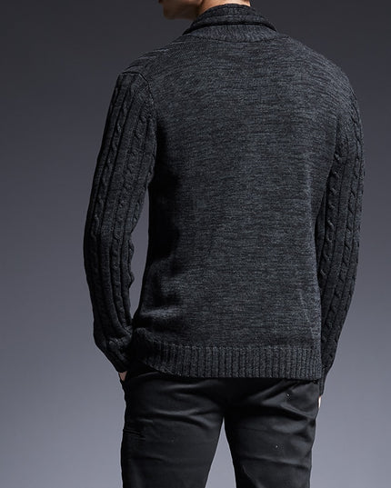 Męski sweter typu kardigan rozpinany