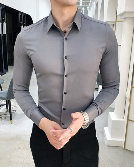 Męska koszula gładka o dopasowanym kroju