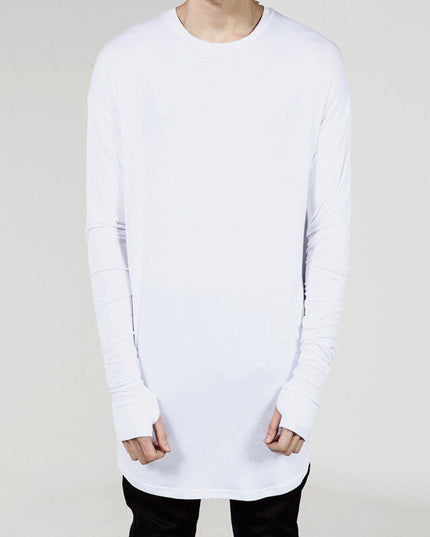 Męska koszulka z długim rękawem melanżowa o kroju oversize