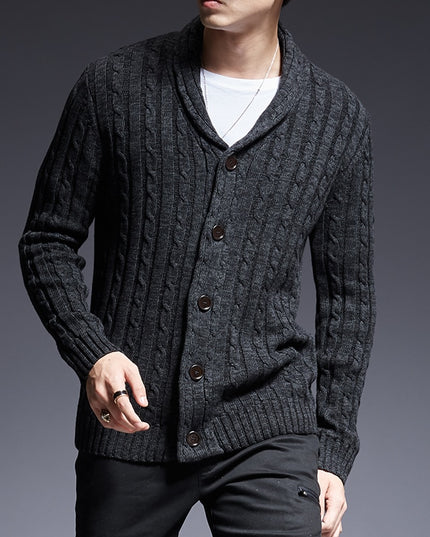 Męski sweter typu kardigan rozpinany
