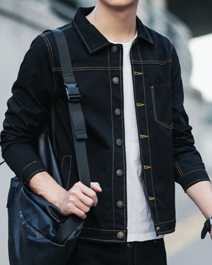 Męska kurtka jeansowa klasyczna o prostym kroju