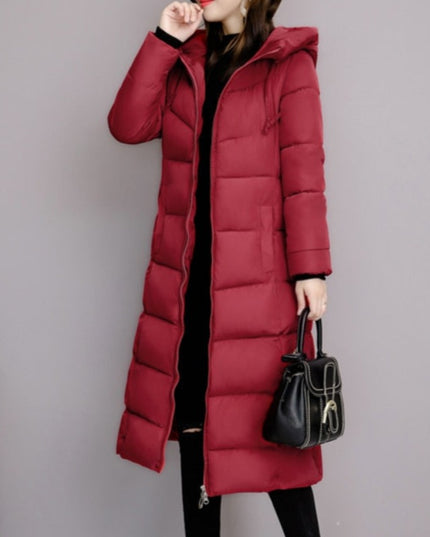 Damski płaszcz zimowy z kapturem