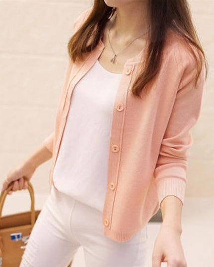 Damski sweter typu kardigan ze stójką