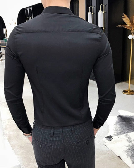 Męska koszula gładka o dopasowanym kroju