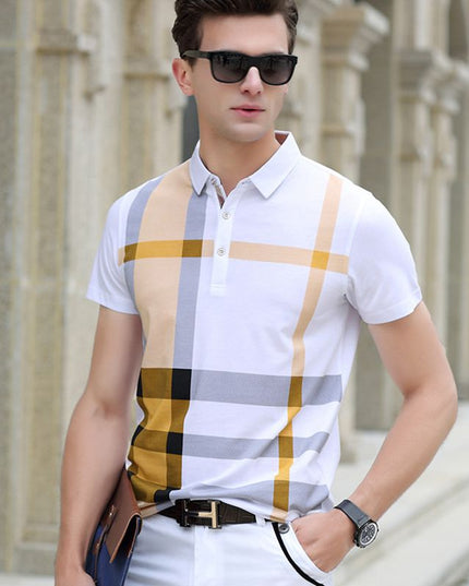 Męska koszulka polo w kratkę