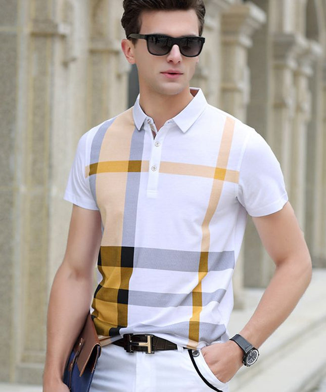 Męska koszulka polo w kratkę