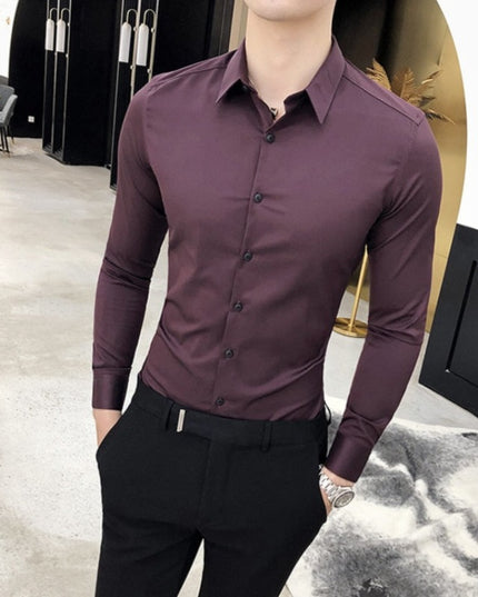 Męska koszula gładka o dopasowanym kroju