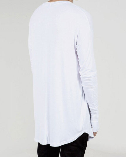 Męska koszulka z długim rękawem melanżowa o kroju oversize