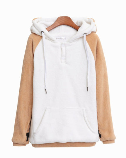 Damska bluza z kapturem lisa i ogonkiem