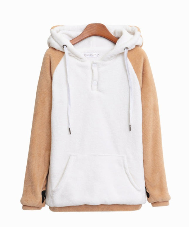 Damska bluza z kapturem lisa i ogonkiem