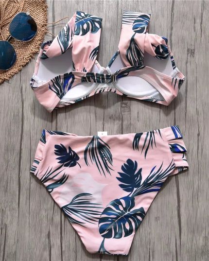 Damski dwuczęściowy strój kąpielowy bikini z szerokimi ramiączkami