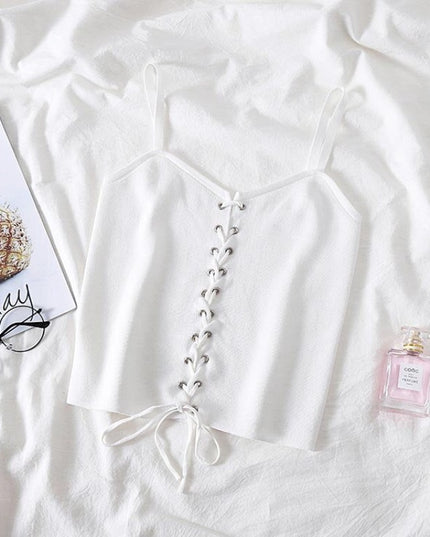 Damski top na ramiączkach z wiązaniem