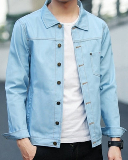 Męska kurtka jeansowa klasyczna o prostym kroju
