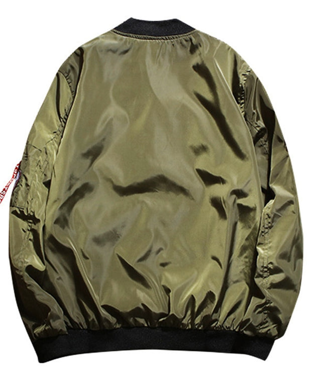 Męska kurtka przejściowa bomberka oversize z naszywkami