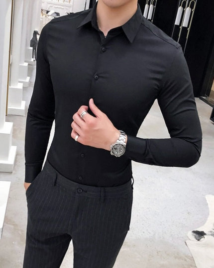 Męska koszula gładka o dopasowanym kroju