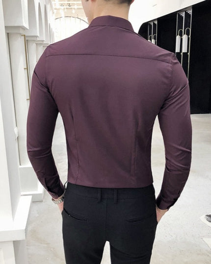 Męska koszula gładka o dopasowanym kroju