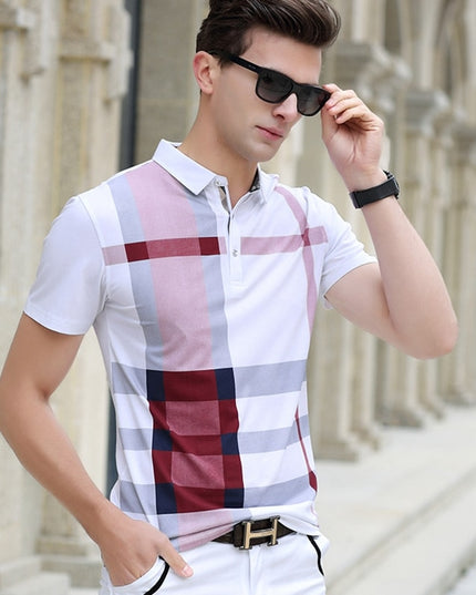 Męska koszulka polo w kratkę