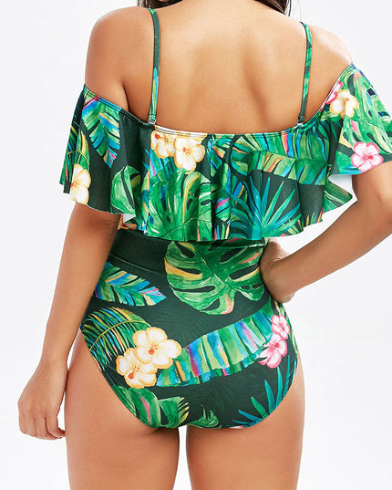 Damski jednoczęściowy strój kąpielowy z opadającymi ramiączkami