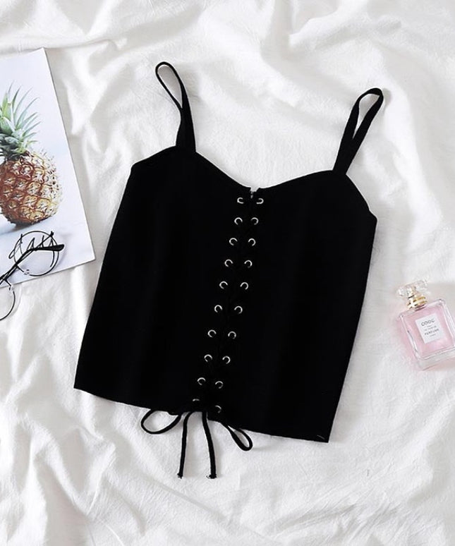 Damski top na ramiączkach z wiązaniem