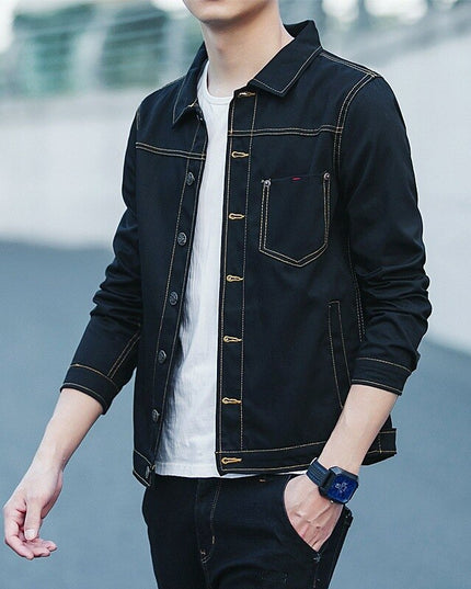 Męska kurtka jeansowa klasyczna o prostym kroju