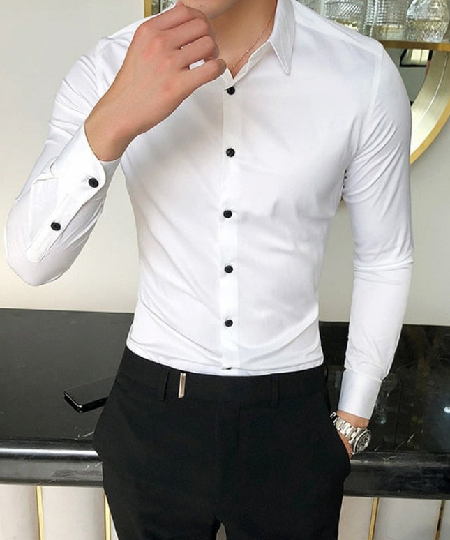 Męska koszula gładka o dopasowanym kroju